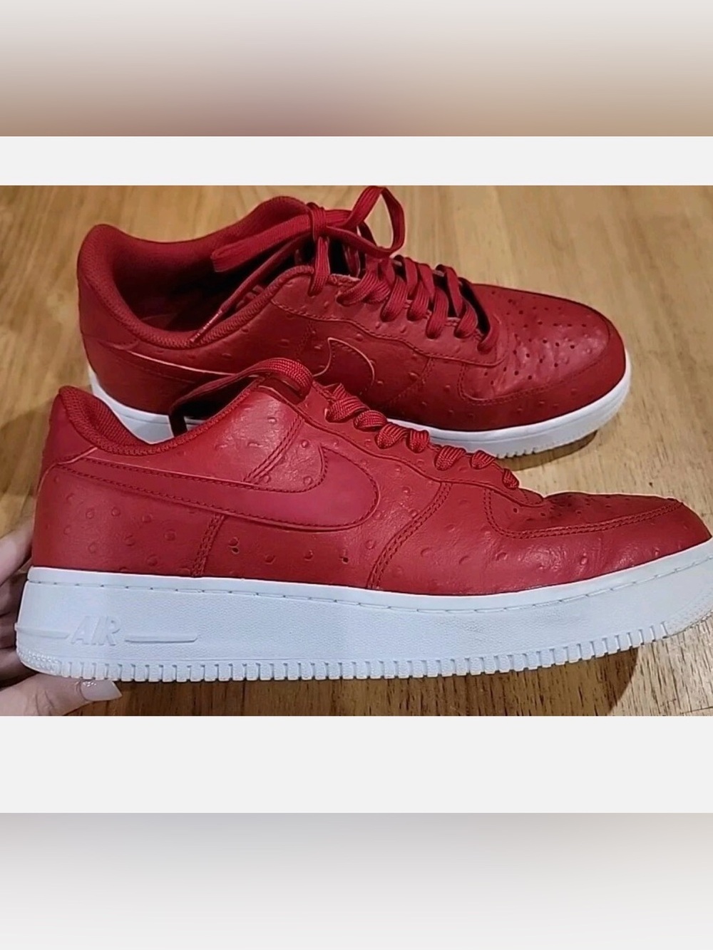 Nike Air Force 1 Low in Gym Red with White Sole